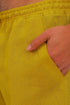 Straight leg linen pants with elastic waistline